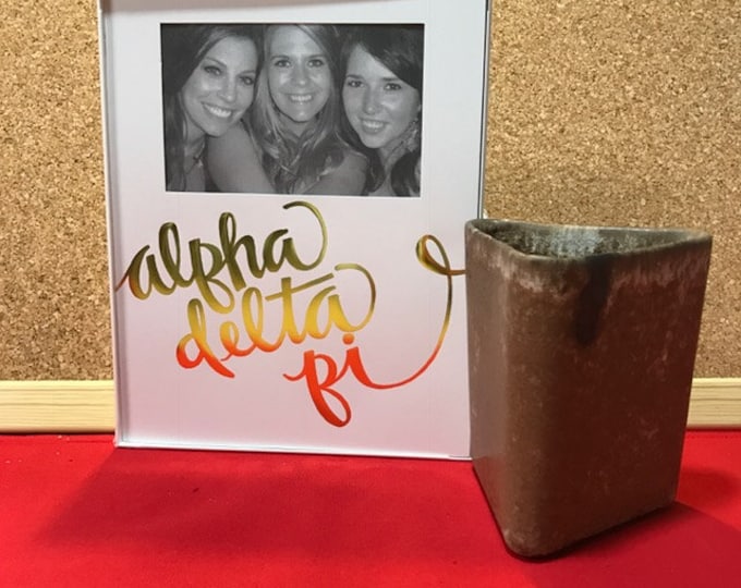 Alpha Delta Pi Gold Metallic Script Frame