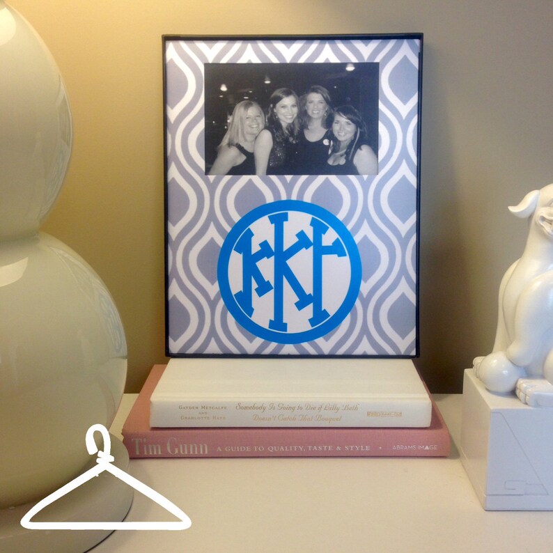 Kappa Gamma Grey Monogram Frame Image 0