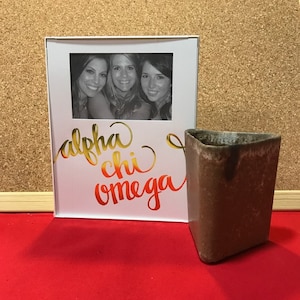 Alpha Chi Omega Gold Metallic Script Frame