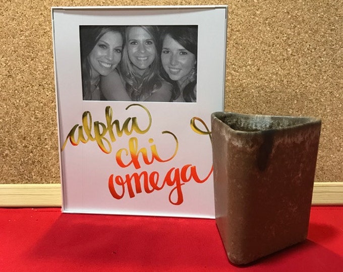 Alpha Chi Omega Gold Metallic Script Frame