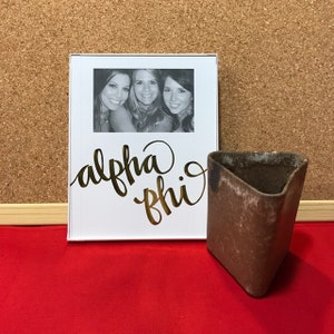 Alpha Phi Gold Metallic Script Frame
