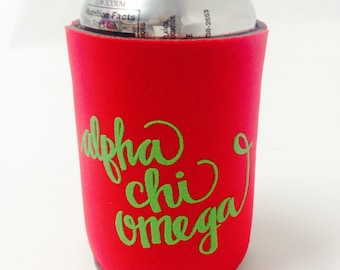 Alpha Chi Omega Printed Drink Huggie