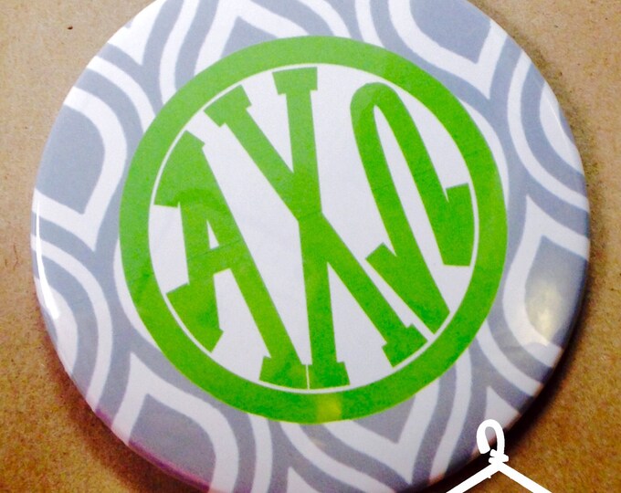 Alpha Chi Omega Grey Monogram Button or Magnet