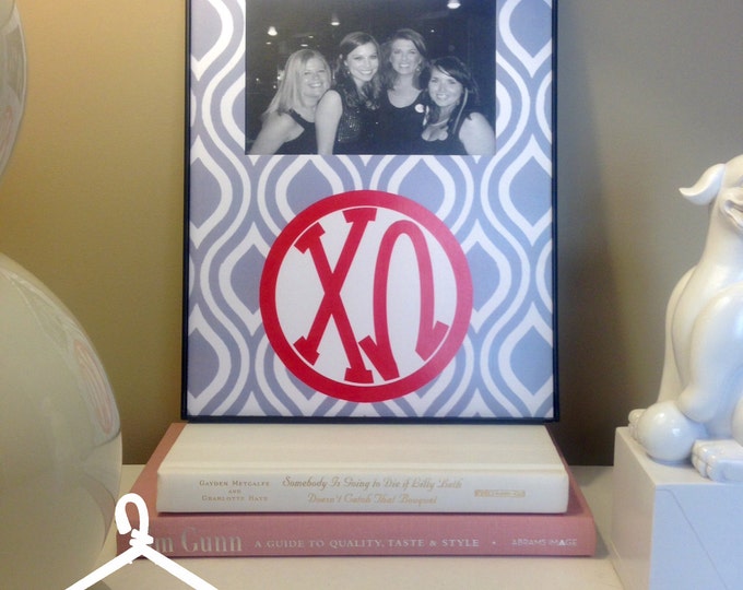 Chi Omega Grey Monogram Frame