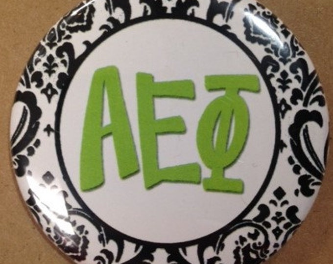 Alpha Epsilon Phi Damask Button or Magnet