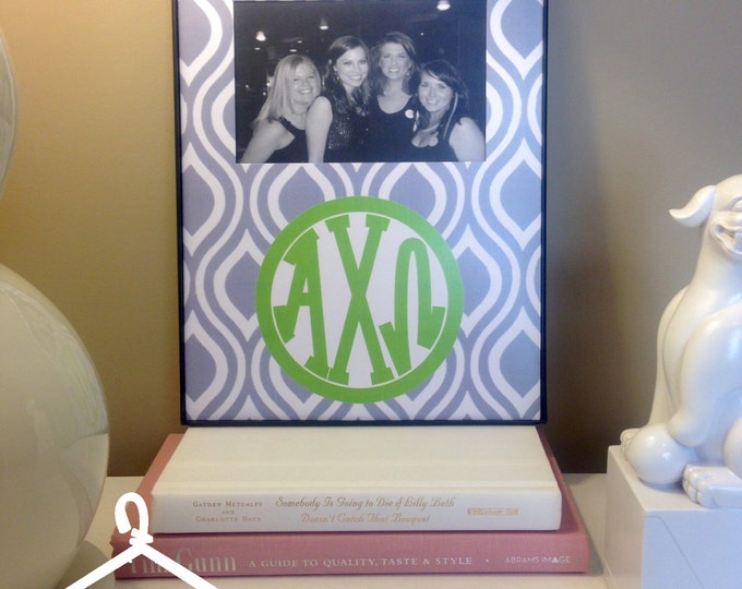 Alpha Chi Omega Grey Monogram Frame
