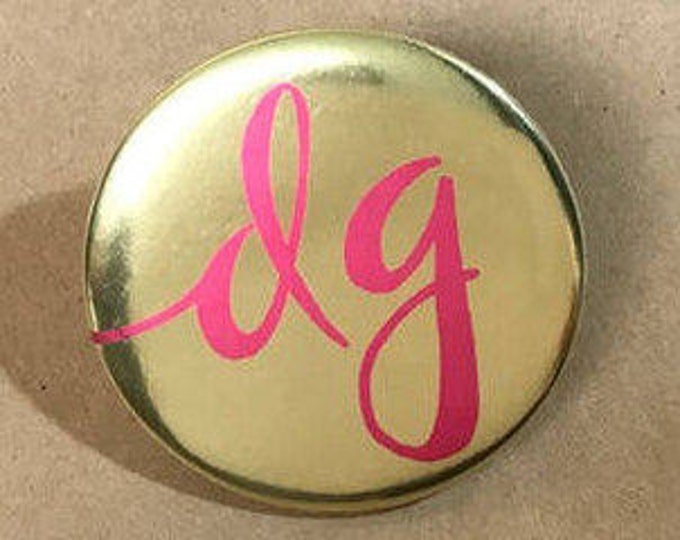 Gold Foil Delta Gamma Button or Magnet