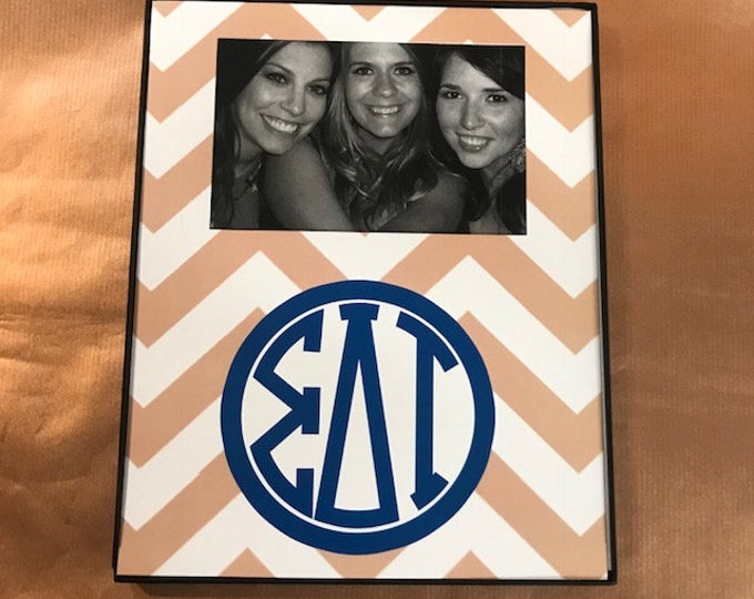 Sigma Delta Tau Chevron Monogram Frame