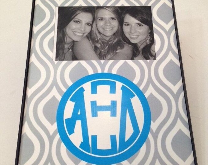 Alpha Xi Delta Grey Monogram Frame