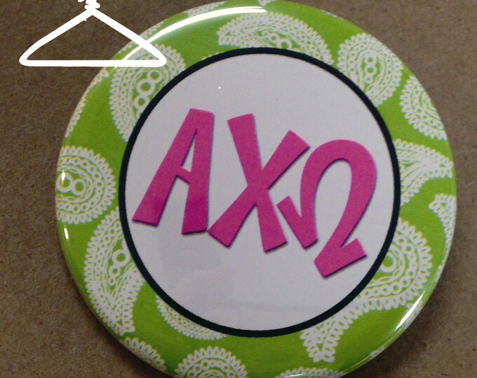 Alpha Chi Omega Paisley Button or Magnet