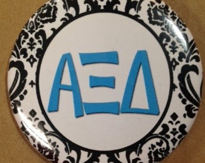 Alpha Xi Delta Damask Button or Magnet