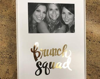 Brunch Squad Gold Metallic Script Frame