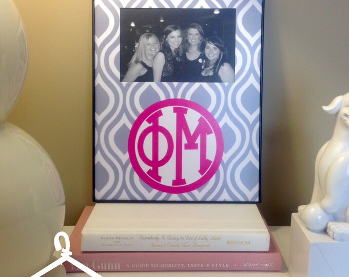 Phi Mu Grey Monogram Frame