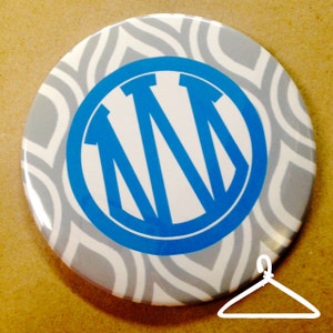 Delta Delta Delta Grey Monogram Button or Magnet