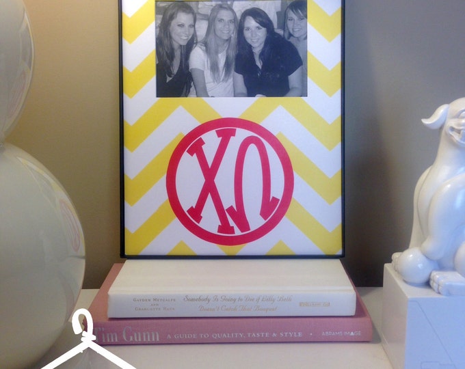 Chi Omega Chevron Monogram Frame