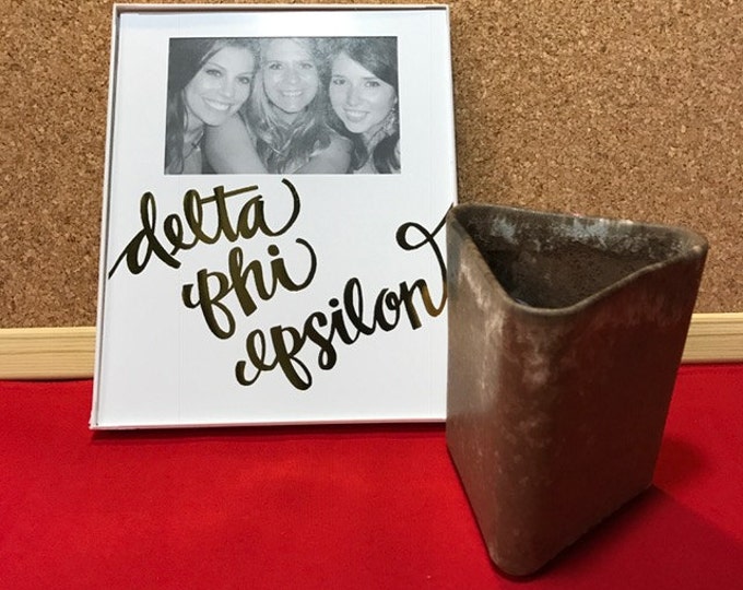 Delta Phi Epsilon Gold Metallic Script Frame