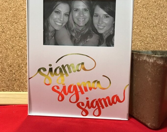 Sigma Sigma Sigma Gold Metallic Script Frame