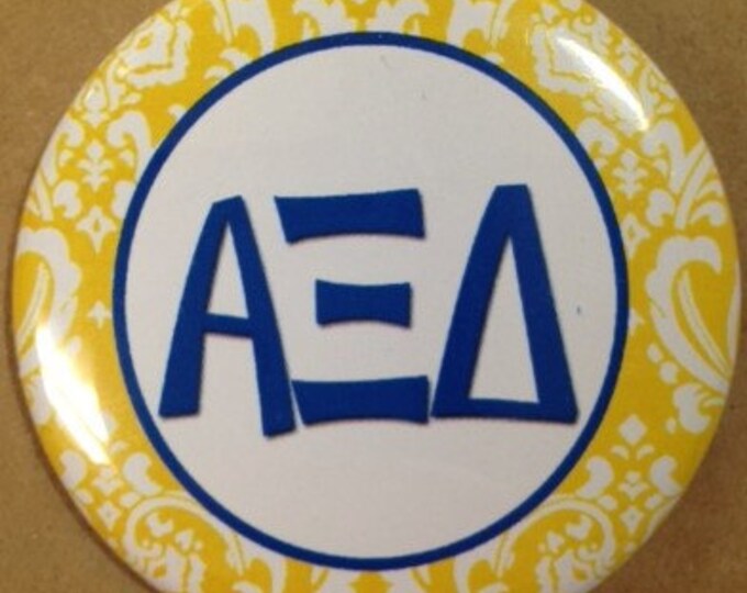 Alpha Xi Delta Damask Button or Magnet