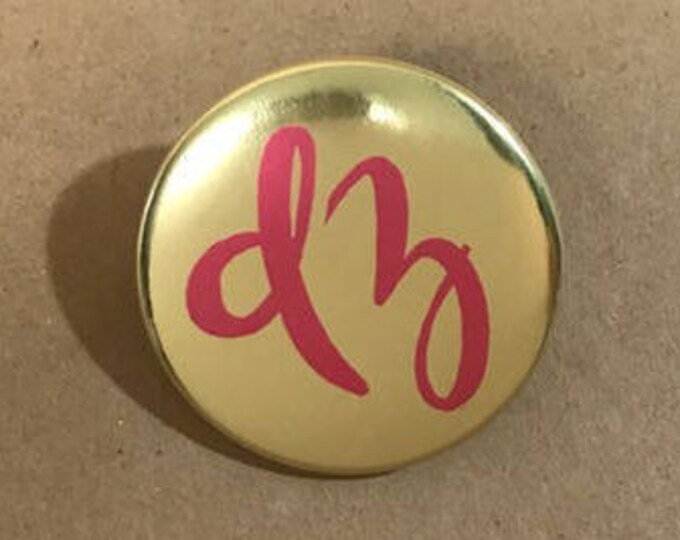 Gold Foil Delta Zeta Button or Magnet