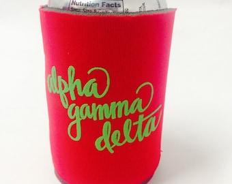 Alpha Gamma Delta Printed Drink Huggie