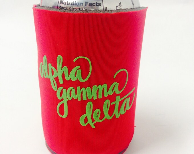 Alpha Gamma Delta Printed Drink Huggie