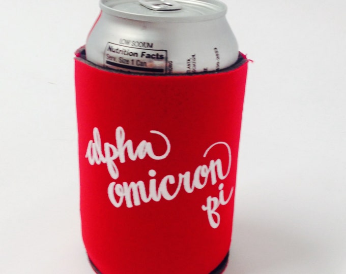 Alpha Omicron Pi Printed Drink Huggie
