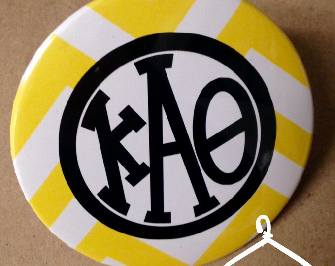 Kappa Alpha Theta Chevron Monogram Button or Magnet