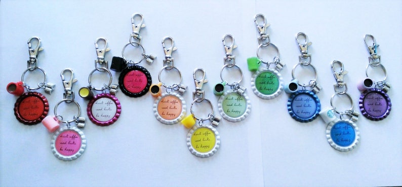 YOU PICK Drink Coffee Be Happy PurseBag Clip Read Books