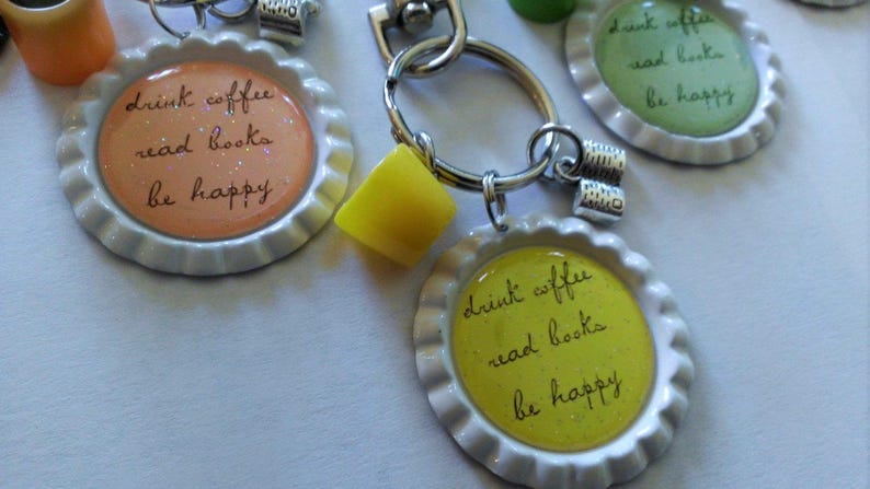 YOU PICK Drink Coffee Be Happy PurseBag Clip Read Books
