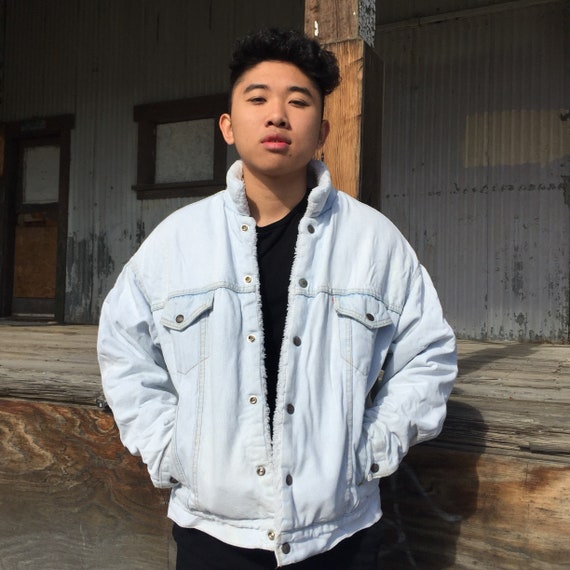 light denim sherpa jacket