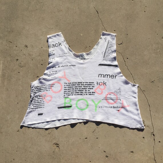 Vintage 80s BOY LONDON Tank //80s boy london//true