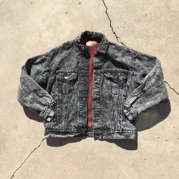 Vintage Lined Levis Jacket // plaid lined levis//b
