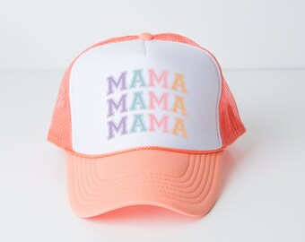 Mama Stacked Curved Colorful Foam Trucker Hat | Cute Trucker Hat | Mom Gift | Mom Hat | Women's Hat | Trucker Hat | Mothers Day Gift | Hat