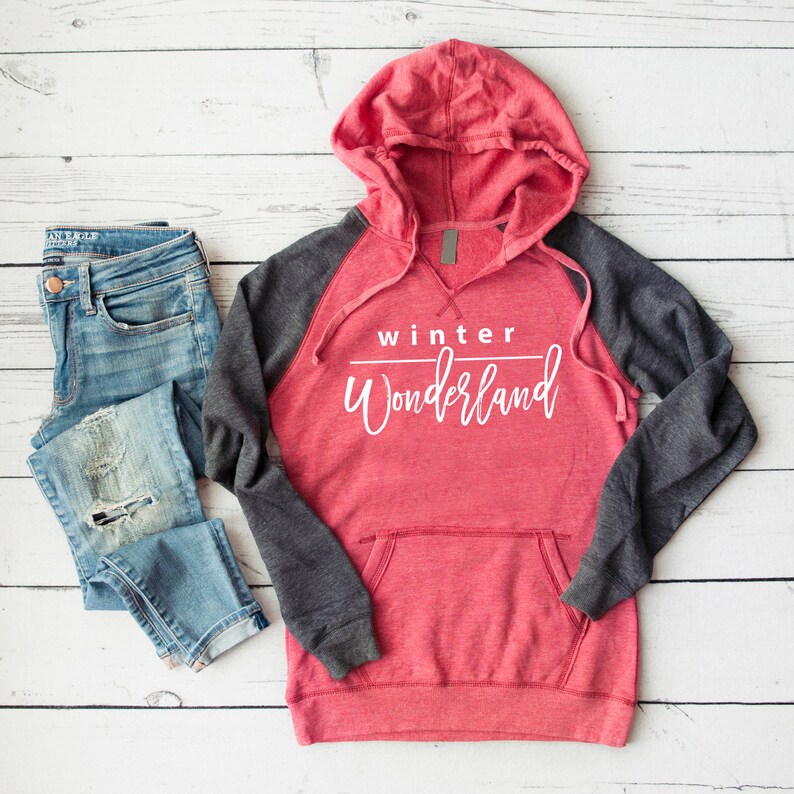 Holiday Hoodie Fun Winter Hoodie Sweatshirt Winter Wonderland Winter Sweatshirt Baby It/'s Cold Outside Raglan Hoodie Sweatshirt