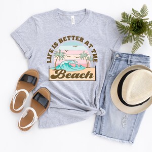 Better At The Beach Wave Short Sleeve Crew Neck | Summer Tee | Beach Tee | Vacation | Unisex Fit Tee | Women's Tee | Travel | Waves | Sunny