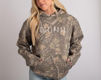 Embroidered Outsider Tree - Camo Hoodie