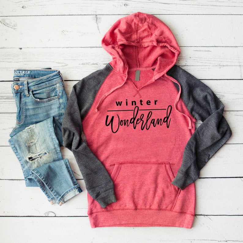 Holiday Hoodie Fun Winter Hoodie Sweatshirt Winter Wonderland Winter Sweatshirt Baby It/'s Cold Outside Raglan Hoodie Sweatshirt