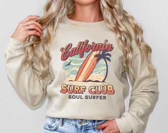 California Surf Club Graphic Sweatshirt | California Sweatshirt | Unisex Sweatshirt | Women's Sweatshirt | Gift for Her | Surf Sweatshirt