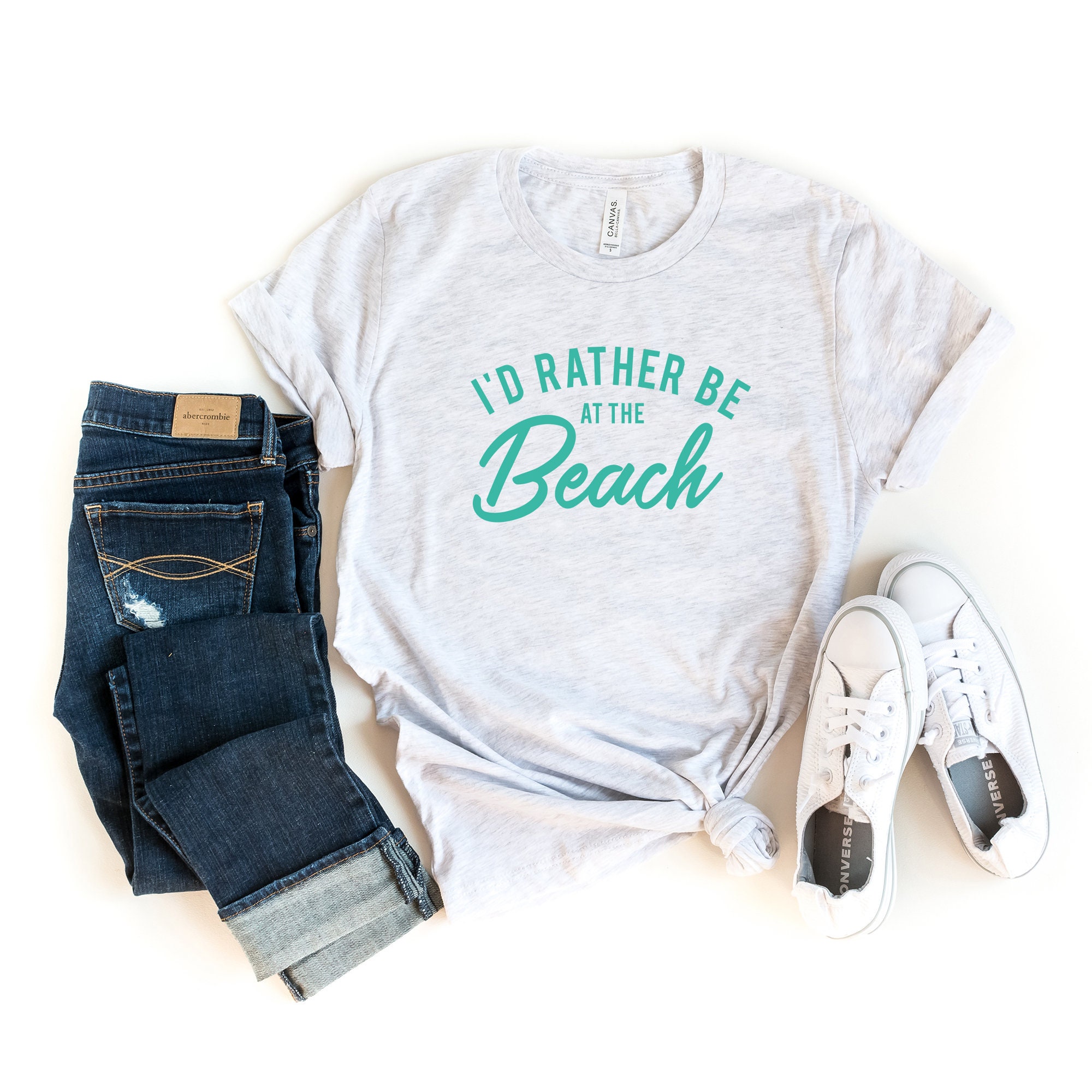 I'd Rather Be At The Beach Short Sleeve Graphic Tee | Etsy