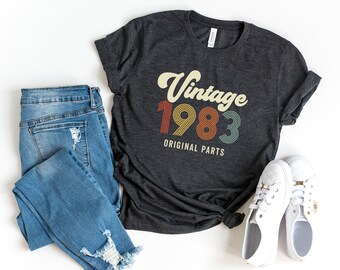 Vintage Years Personalized Graphic Tees | Colorful | Short Sleeve | Graphic Tee | Birthday Tee | Oldie But Goodie | Birthday Women Tee