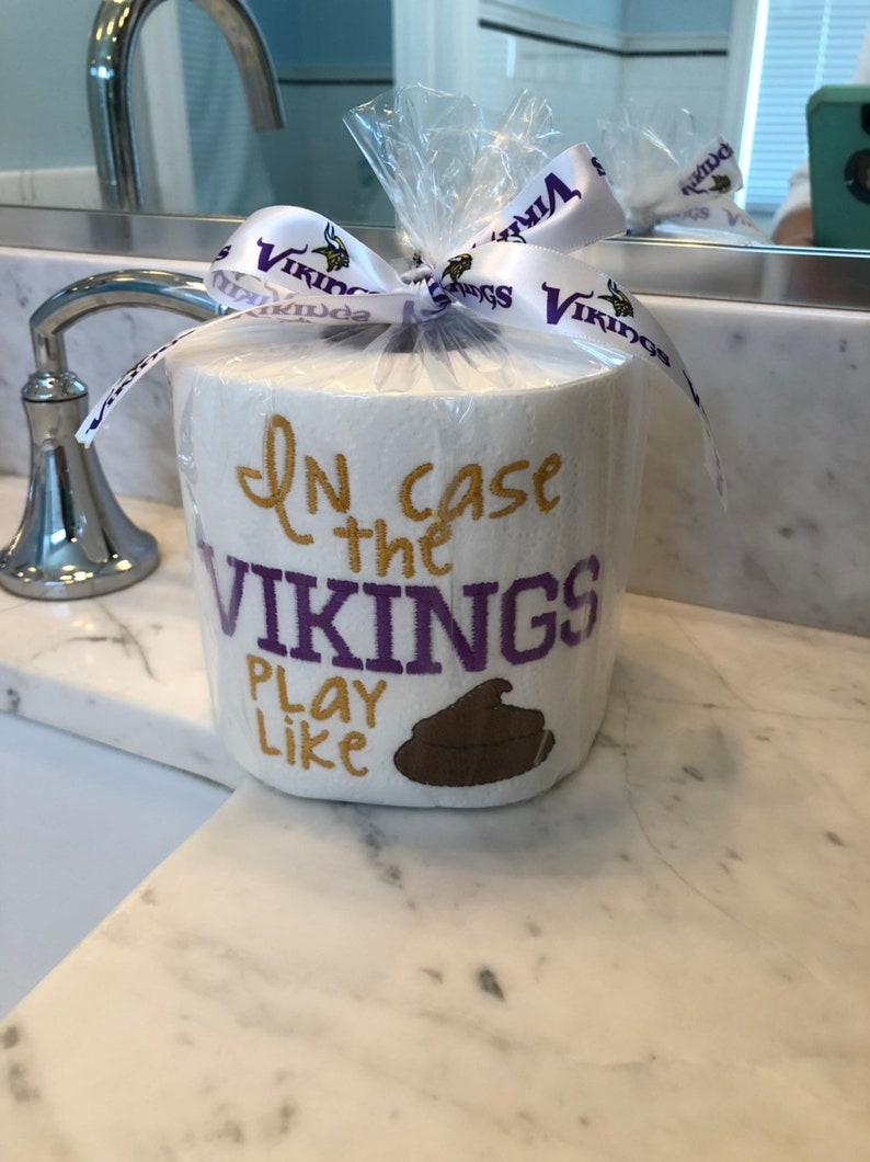 Minnesota Vikings embroidered toilet paper gag gift
