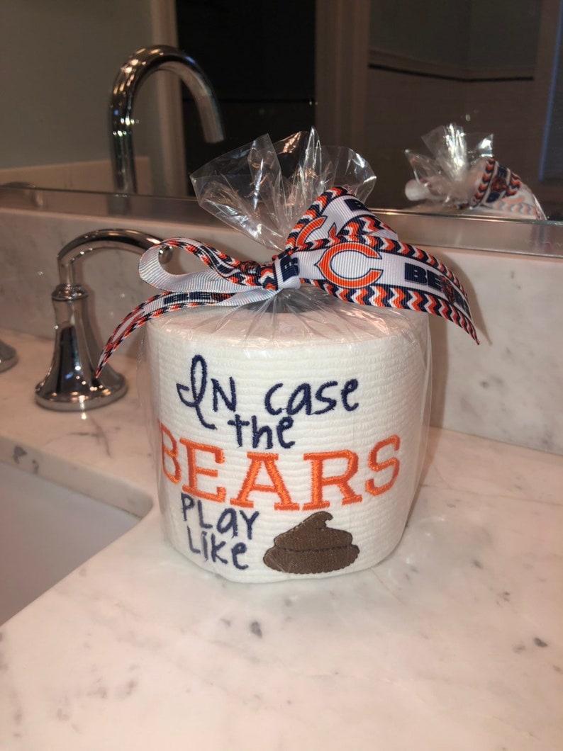 Chicago Bears embroidered toilet paper gag gift Etsy