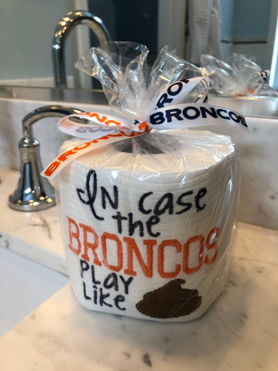 Denver Broncos embroidered toilet paper gag gift Etsy
