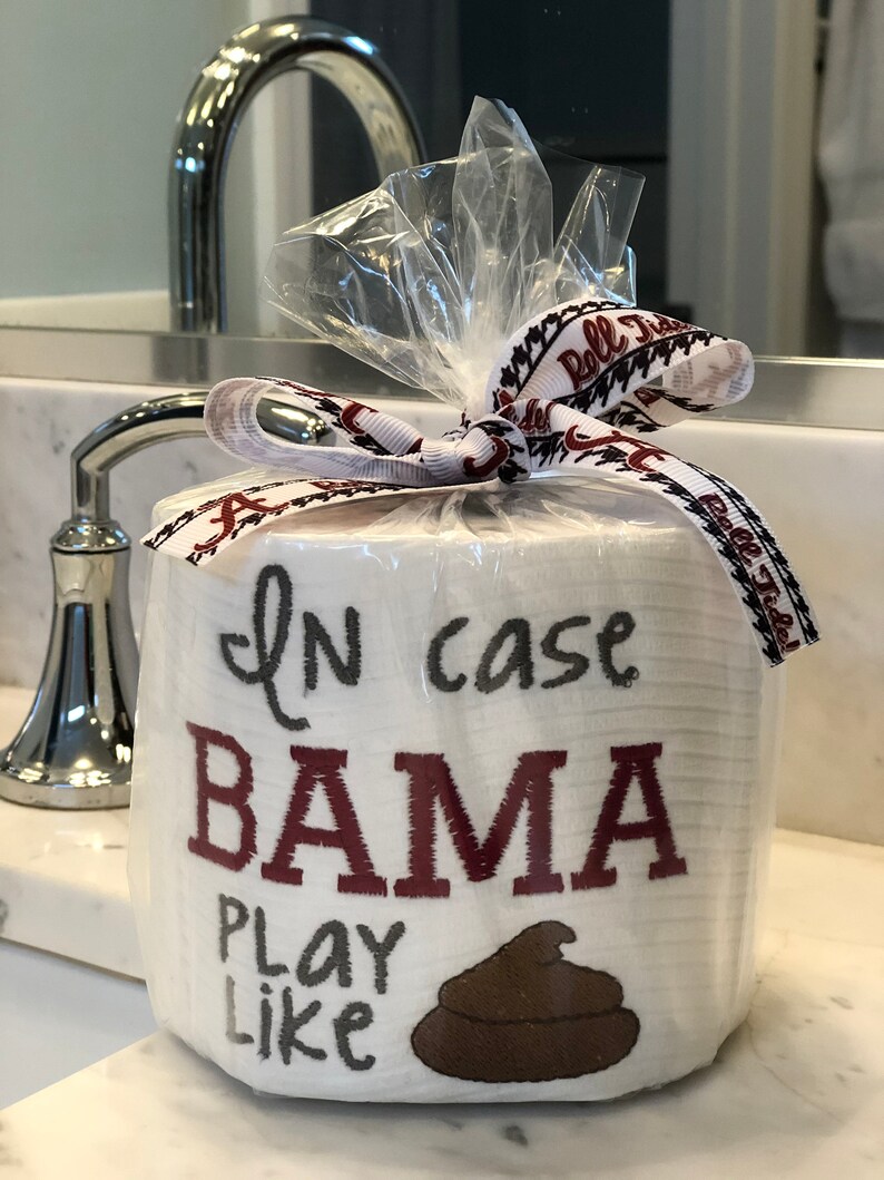 Alabama Roll Tide embroidered toilet paper gag gift Etsy