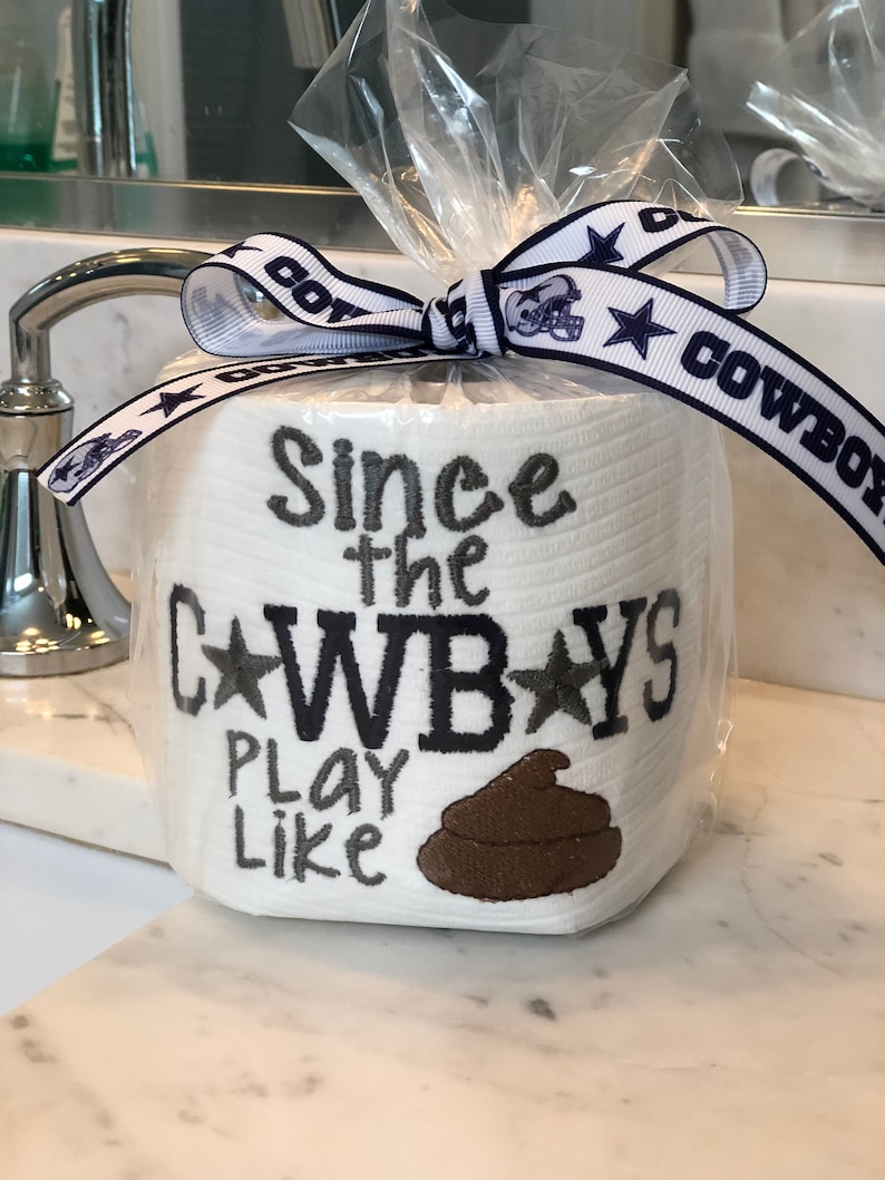 Ready to ship Dallas Cowboys embroidered toilet paper gag Etsy