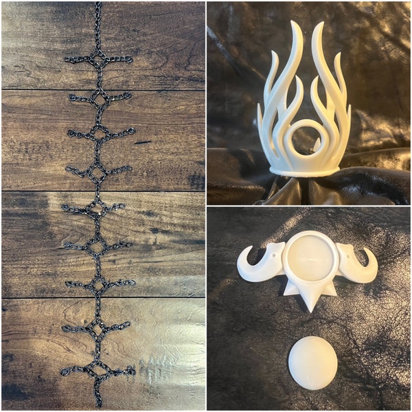 Baldur's Gate 3 Shadowheart Hair Chain.  Optional raw 3D prints of Crown and Diadem