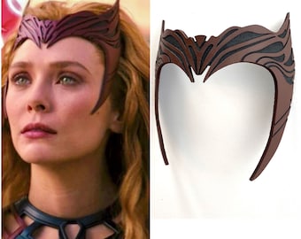 Scarlet Witch Wandavision Head Piece (engraved leather)