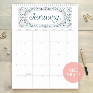 2026 Wall Calendar 8.5x11 | Heirloom Seasons | Seasonal Art, Nostalgic Botanical Hand Painted Illustration, Floral Calendar, Gift for Her
