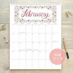 2026 Large Wall Calendar 11x14 | Heirloom Seasons | Appointment Calendar, Nostalgic Botanical Illustrations, Floral Calendar, Gift for Her