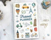 Travel Planner | Trip Journal, Vacation Planner, Travel Itinerary, Packing List, Tour Organizer Book, Travelers Notebook